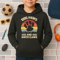Dog paws and white claws Kids Hoodie thumb 2