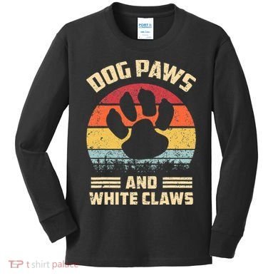 Dog paws and white claws Kids Long Sleeve Shirt