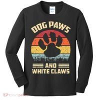Dog paws and white claws Kids Long Sleeve Shirt thumb 0