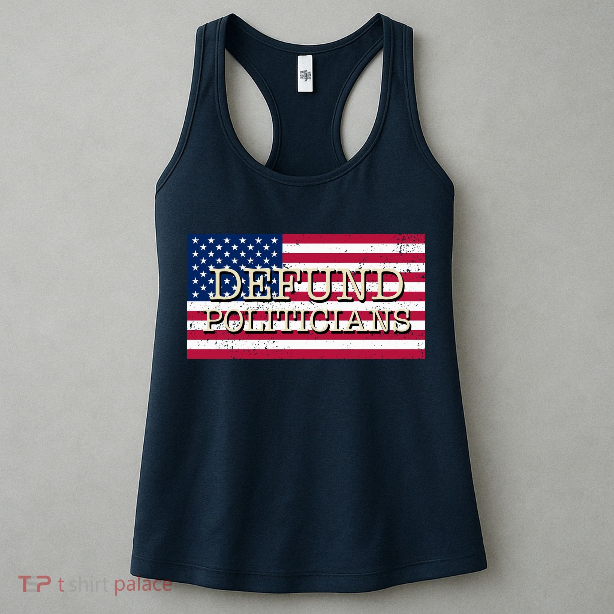 Defund Politicians American Flag Women's Tank Top