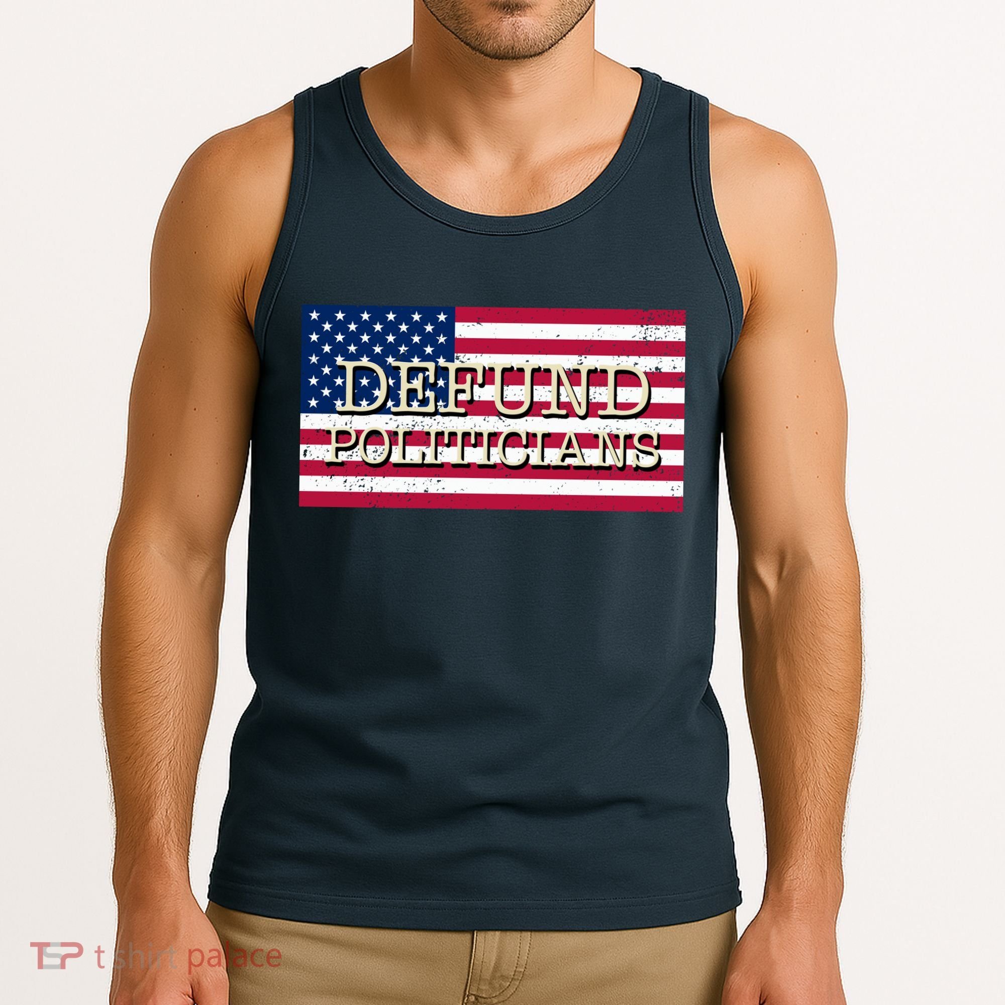 Defund Politicians American Flag Tank Top
