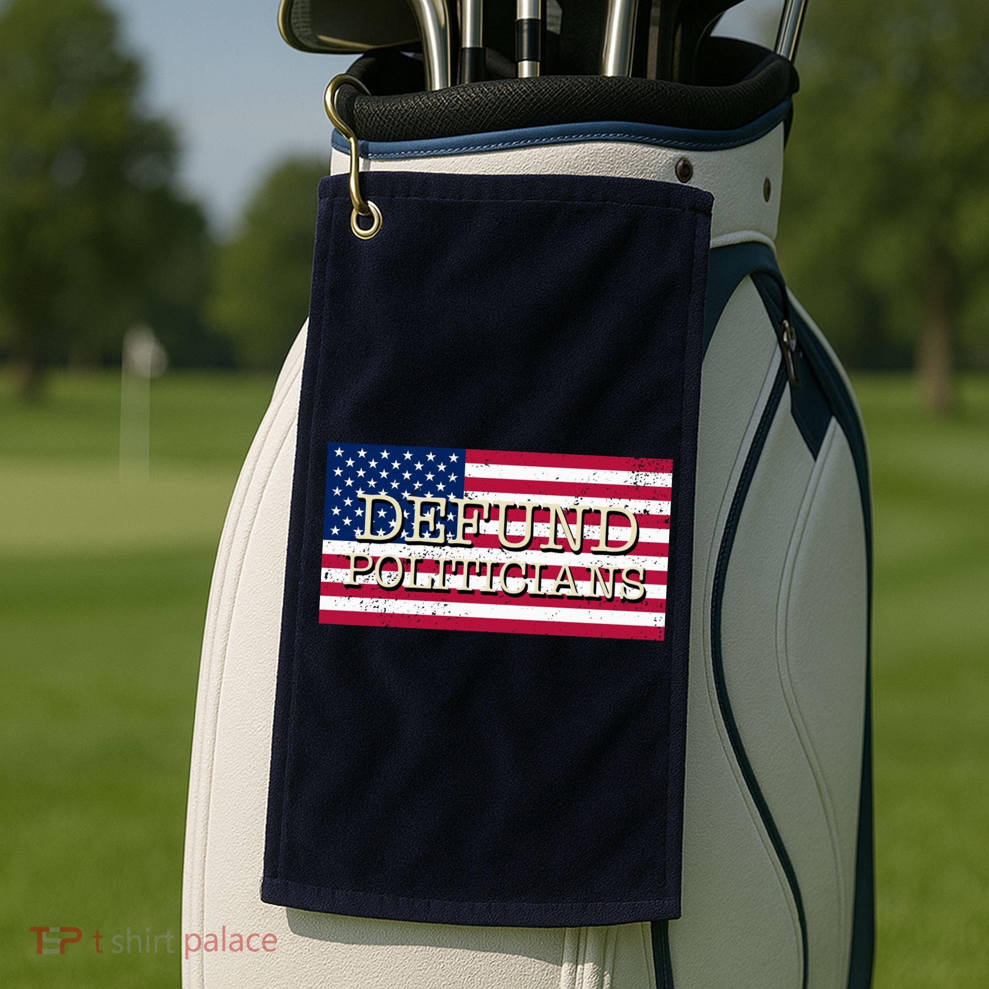 Defund Politicians American Flag Golf Towel