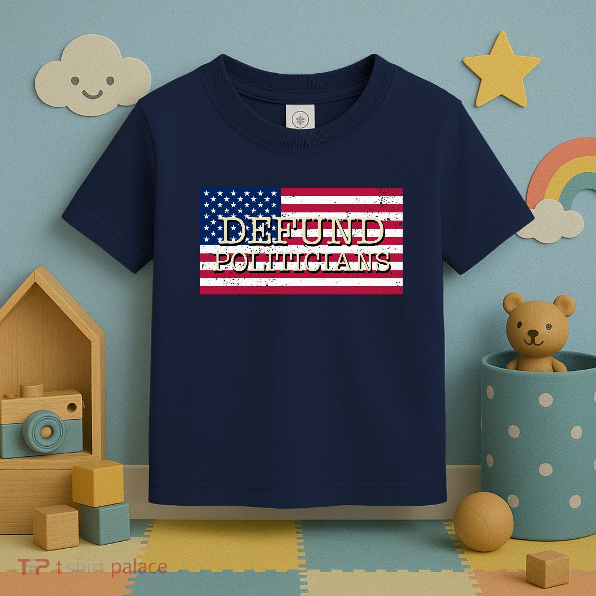 Defund Politicians American Flag Toddler T-Shirt