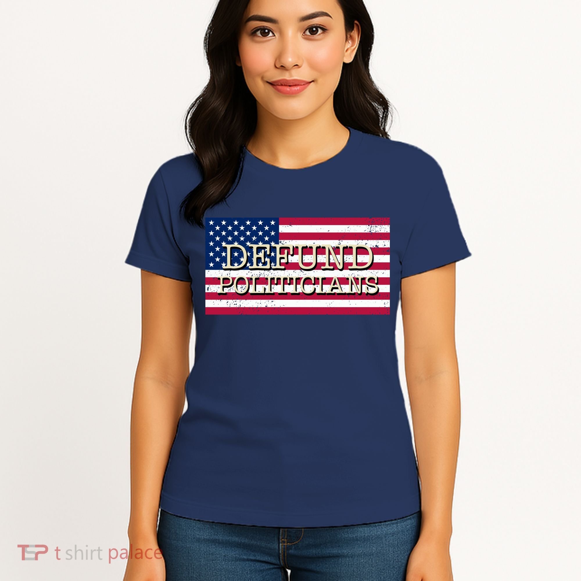 Defund Politicians American Flag Women's T-Shirt