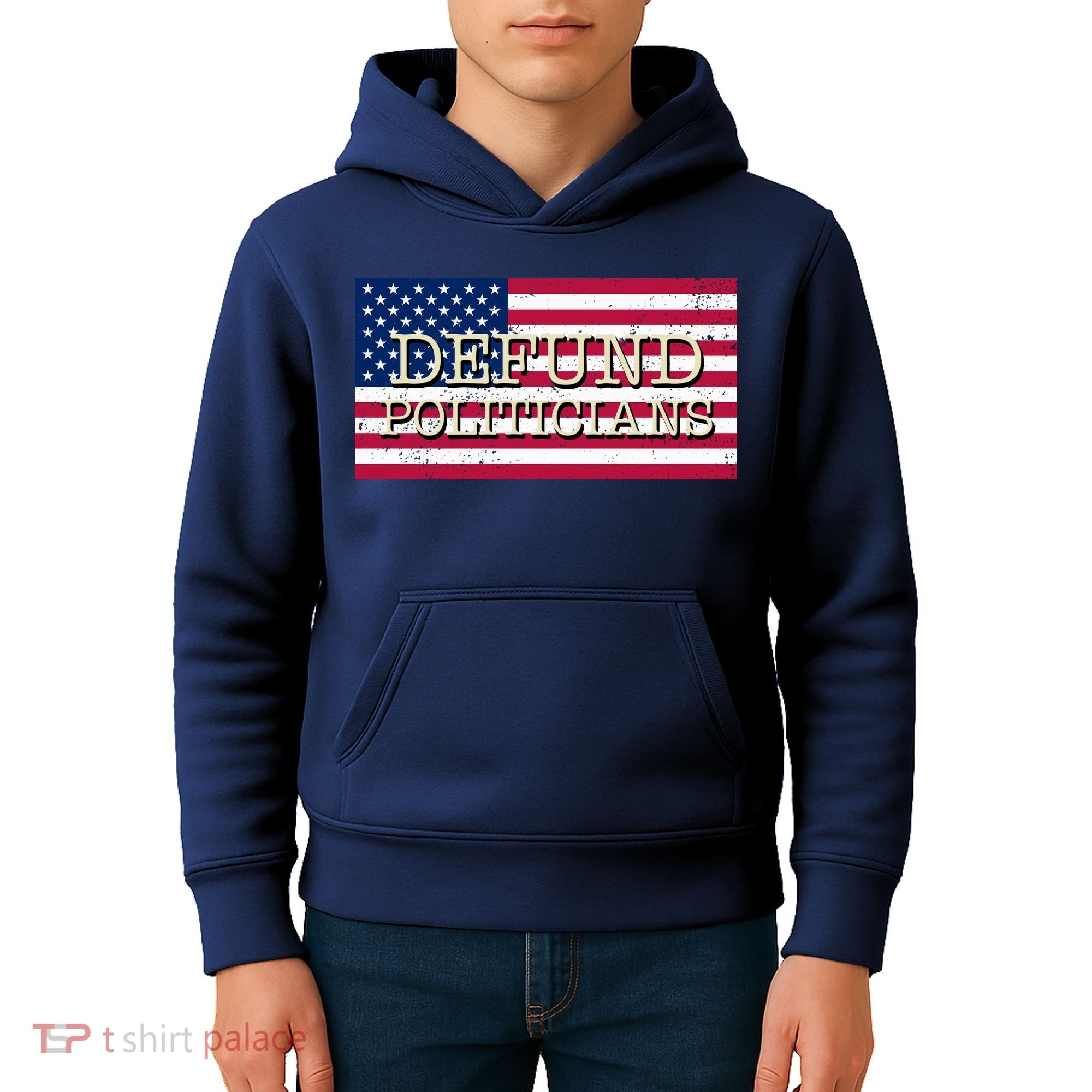 Defund Politicians American Flag Kids Hoodie