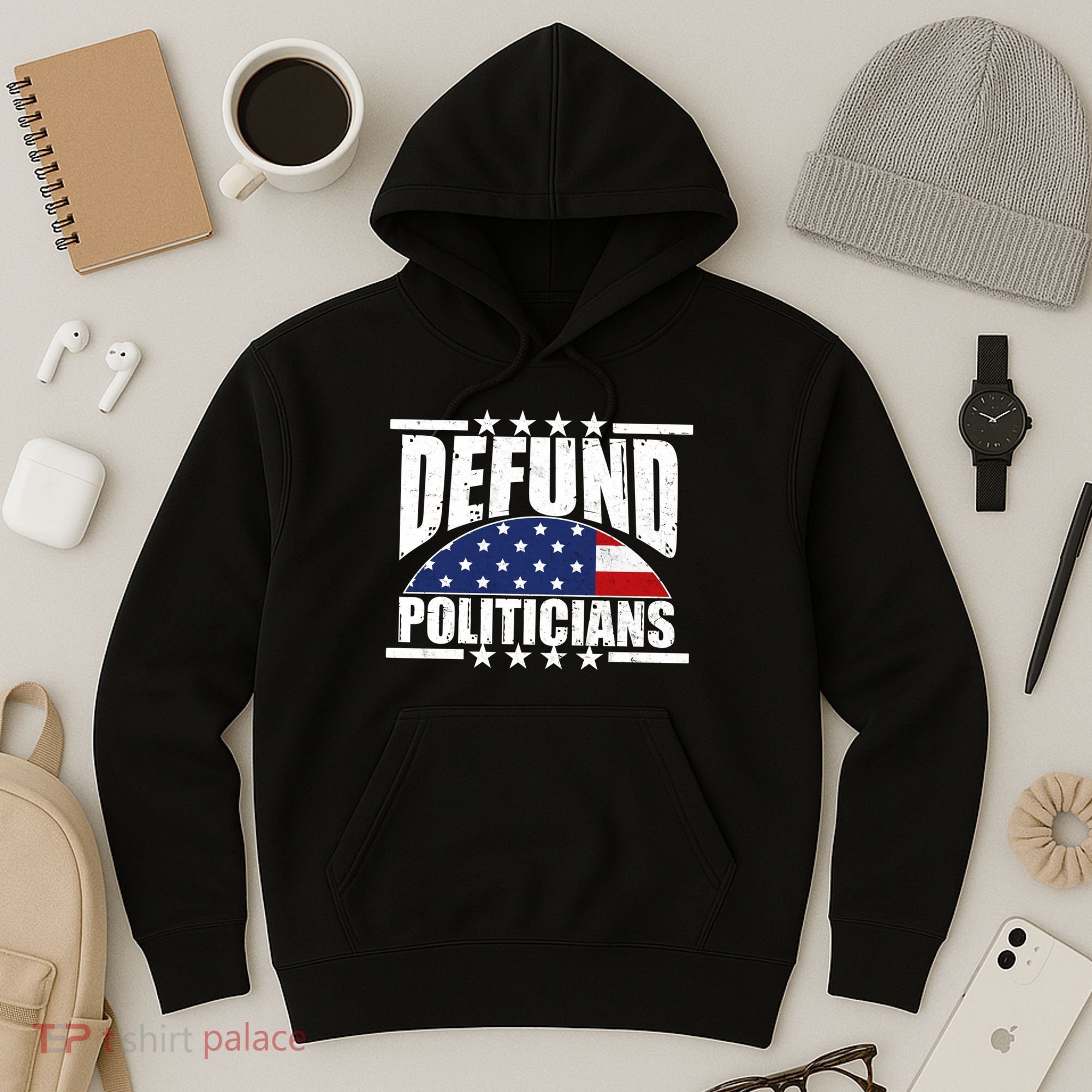 Defund Politicians American USA Flag Hoodie