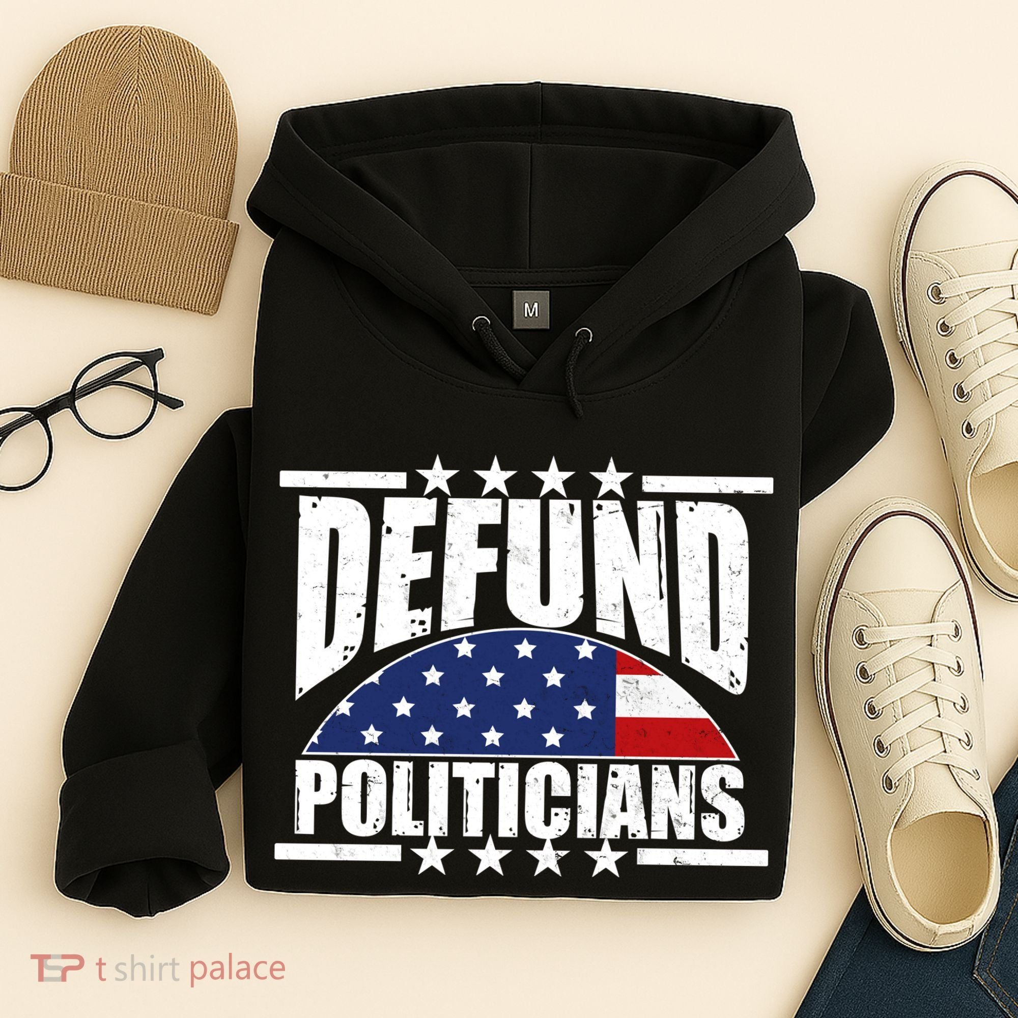 Defund Politicians American USA Flag Hoodie