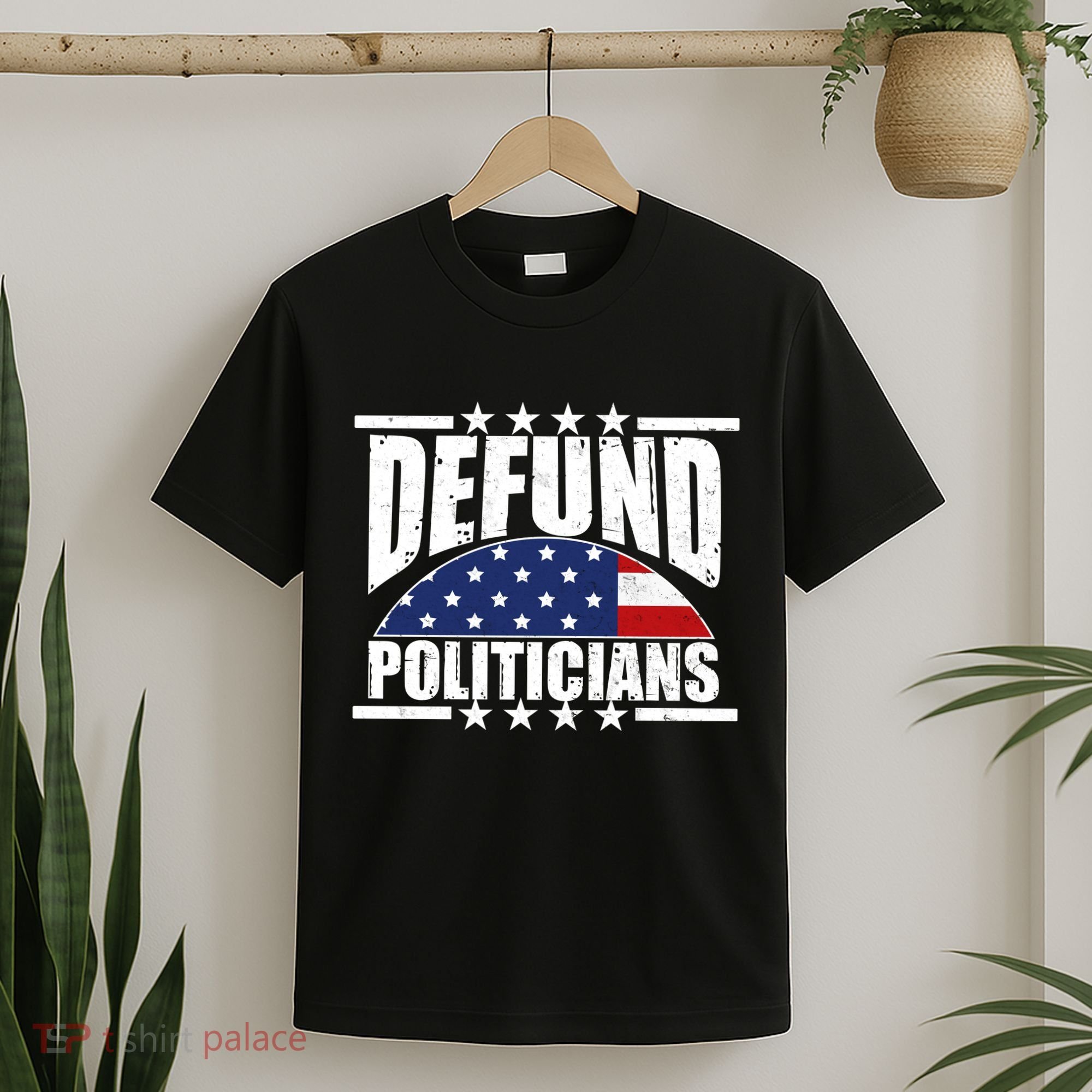 Defund Politicians American USA Flag T-Shirt