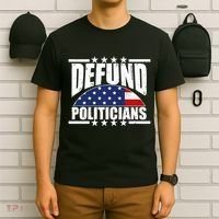 Defund Politicians American USA Flag T-Shirt thumb 6