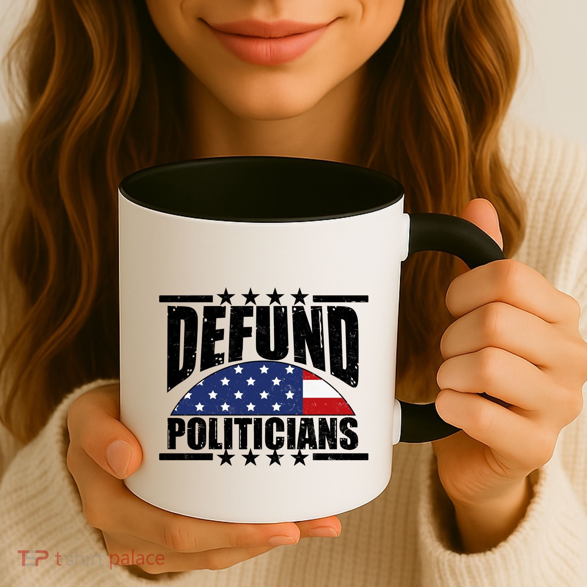 Defund Politicians American USA Flag Coffee Mug