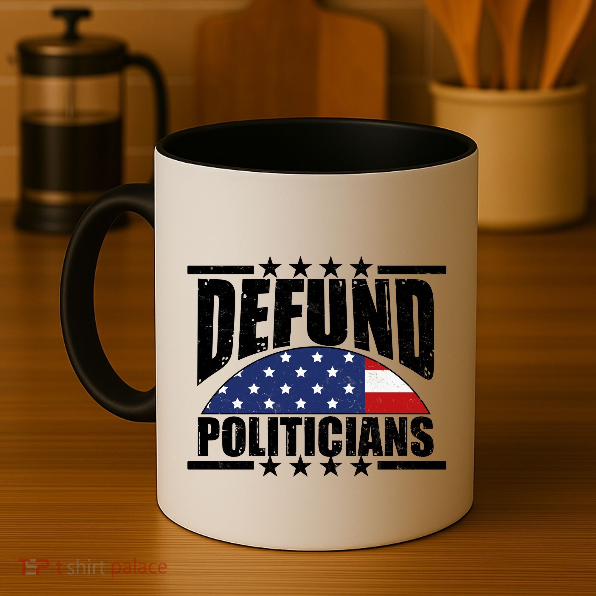 Defund Politicians American USA Flag Coffee Mug