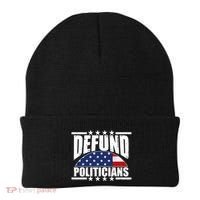 Defund Politicians American USA Flag Beanie thumb 0