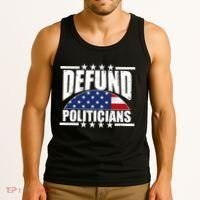 Defund Politicians American USA Flag Tank Top thumb 3