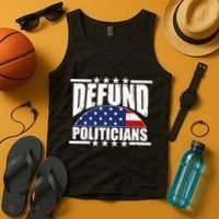 Defund Politicians American USA Flag Tank Top thumb 4