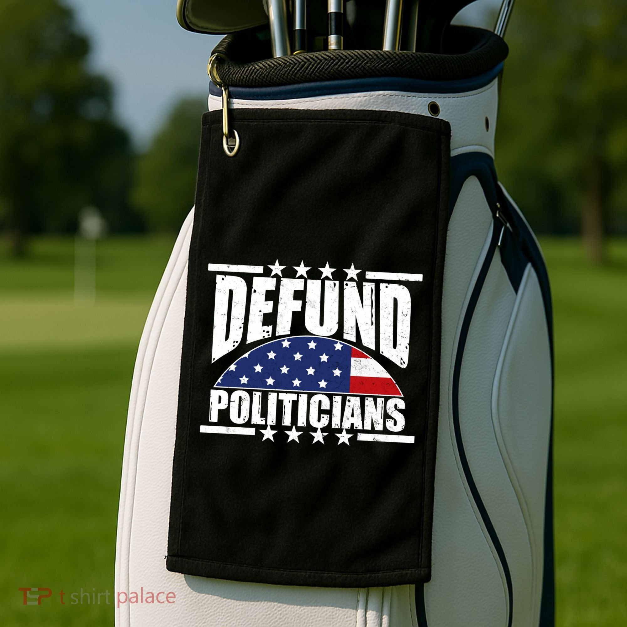 Defund Politicians American USA Flag Golf Towel