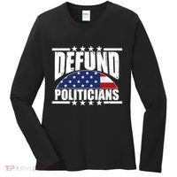 Defund Politicians American USA Flag Women's Long Sleeve Shirt thumb 0