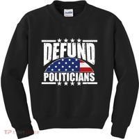 Defund Politicians American USA Flag Kids Sweatshirt thumb 0