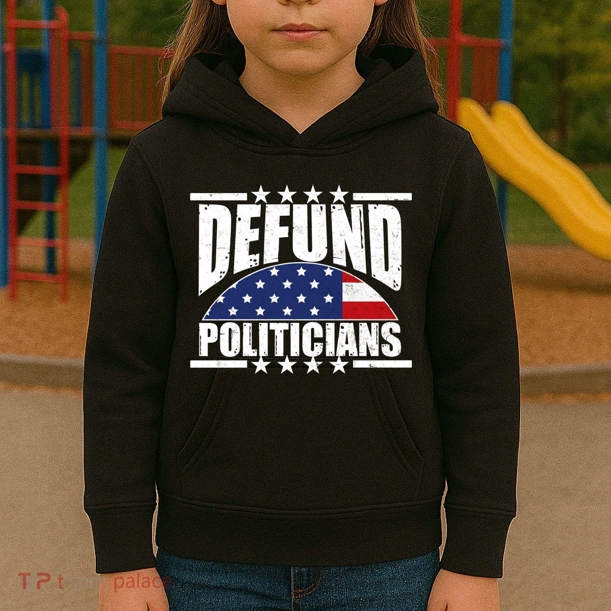 Defund Politicians American USA Flag Kids Hoodie