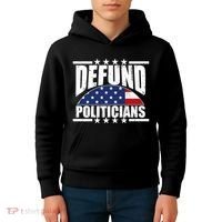 Defund Politicians American USA Flag Kids Hoodie thumb 4