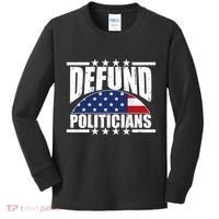 Defund Politicians American USA Flag Kids Long Sleeve Shirt thumb 0