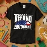 Defund Politicians American USA Flag Kids T-Shirt thumb 3