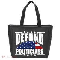 Defund Politicians American USA Flag Tote Bag thumb 0