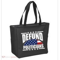 Defund Politicians American USA Flag Tote Bag thumb 2