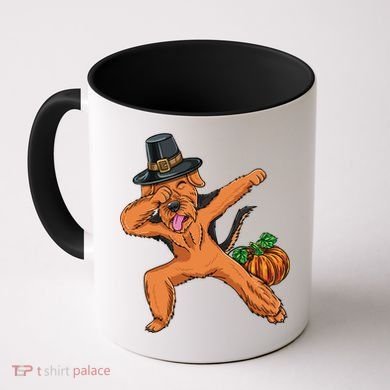 Dabbing Pilgrim Airedale Terrier Thanksgiving Meaningful Gift Coffee Mug