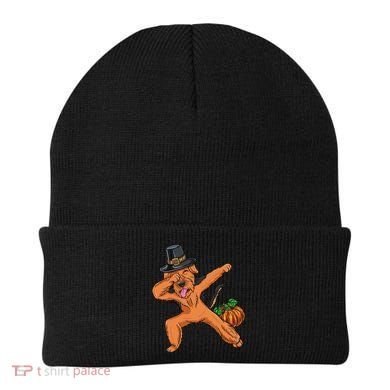 Dabbing Pilgrim Airedale Terrier Thanksgiving Meaningful Gift Beanie