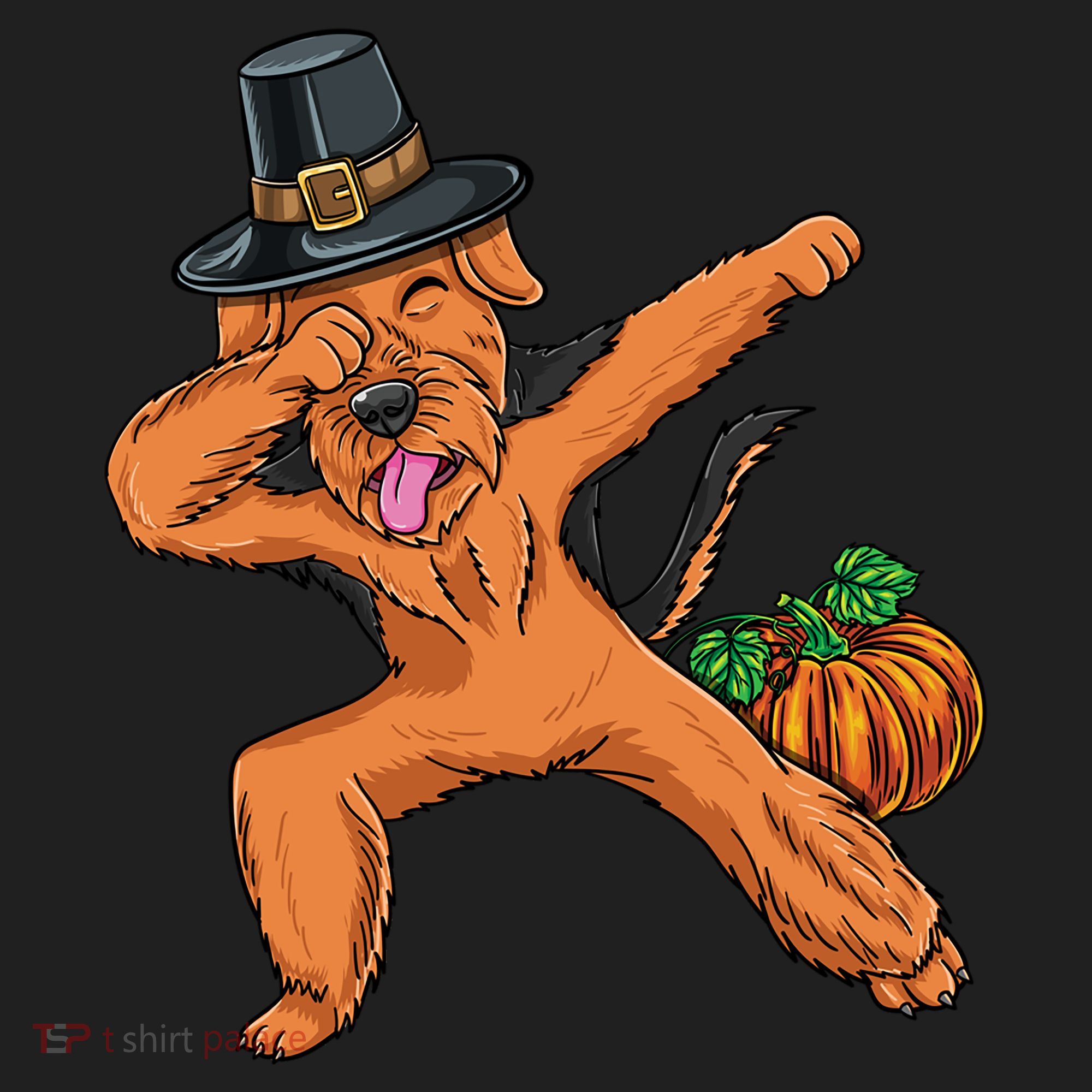 Dabbing Pilgrim Airedale Terrier Thanksgiving Meaningful Gift Beanie