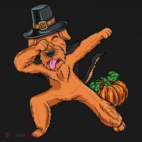 Dabbing Pilgrim Airedale Terrier Thanksgiving Meaningful Gift Pajama Set thumb 2