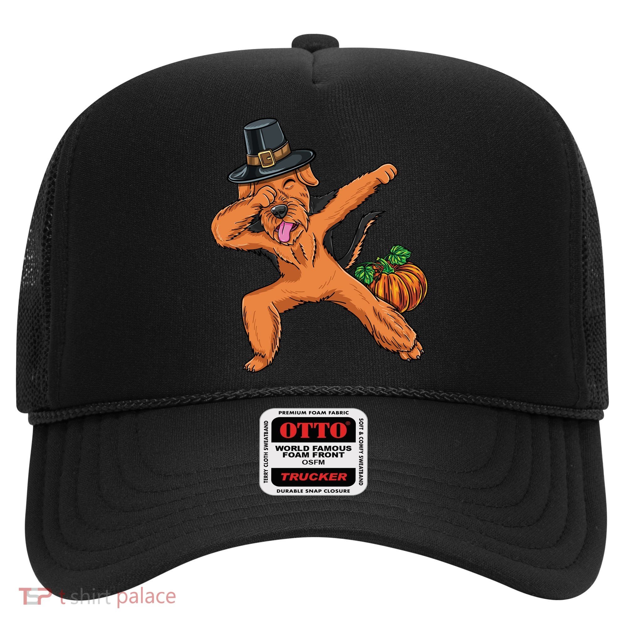 Dabbing Pilgrim Airedale Terrier Thanksgiving Meaningful Gift Hat