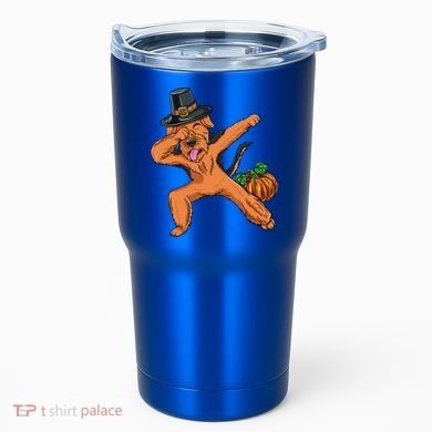 Dabbing Pilgrim Airedale Terrier Thanksgiving Meaningful Gift Tumbler