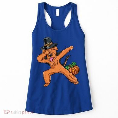 Dabbing Pilgrim Airedale Terrier Thanksgiving Meaningful Gift Women's Tank Top