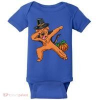 Dabbing Pilgrim Airedale Terrier Thanksgiving Meaningful Gift Baby Bodysuit thumb 0