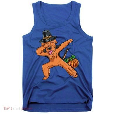 Dabbing Pilgrim Airedale Terrier Thanksgiving Meaningful Gift Tank Top