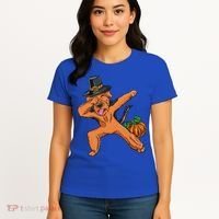 Dabbing Pilgrim Airedale Terrier Thanksgiving Meaningful Gift Women's T-Shirt thumb 4