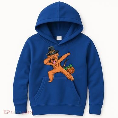 Dabbing Pilgrim Airedale Terrier Thanksgiving Meaningful Gift Kids Hoodie