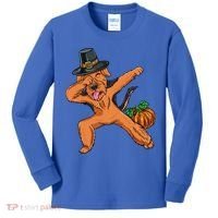 Dabbing Pilgrim Airedale Terrier Thanksgiving Meaningful Gift Kids Long Sleeve Shirt thumb 0
