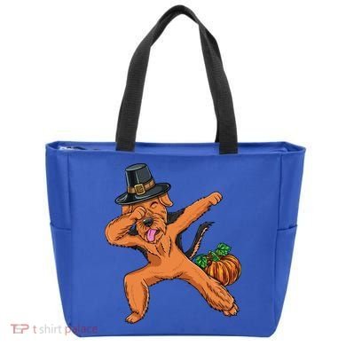 Dabbing Pilgrim Airedale Terrier Thanksgiving Meaningful Gift Tote Bag