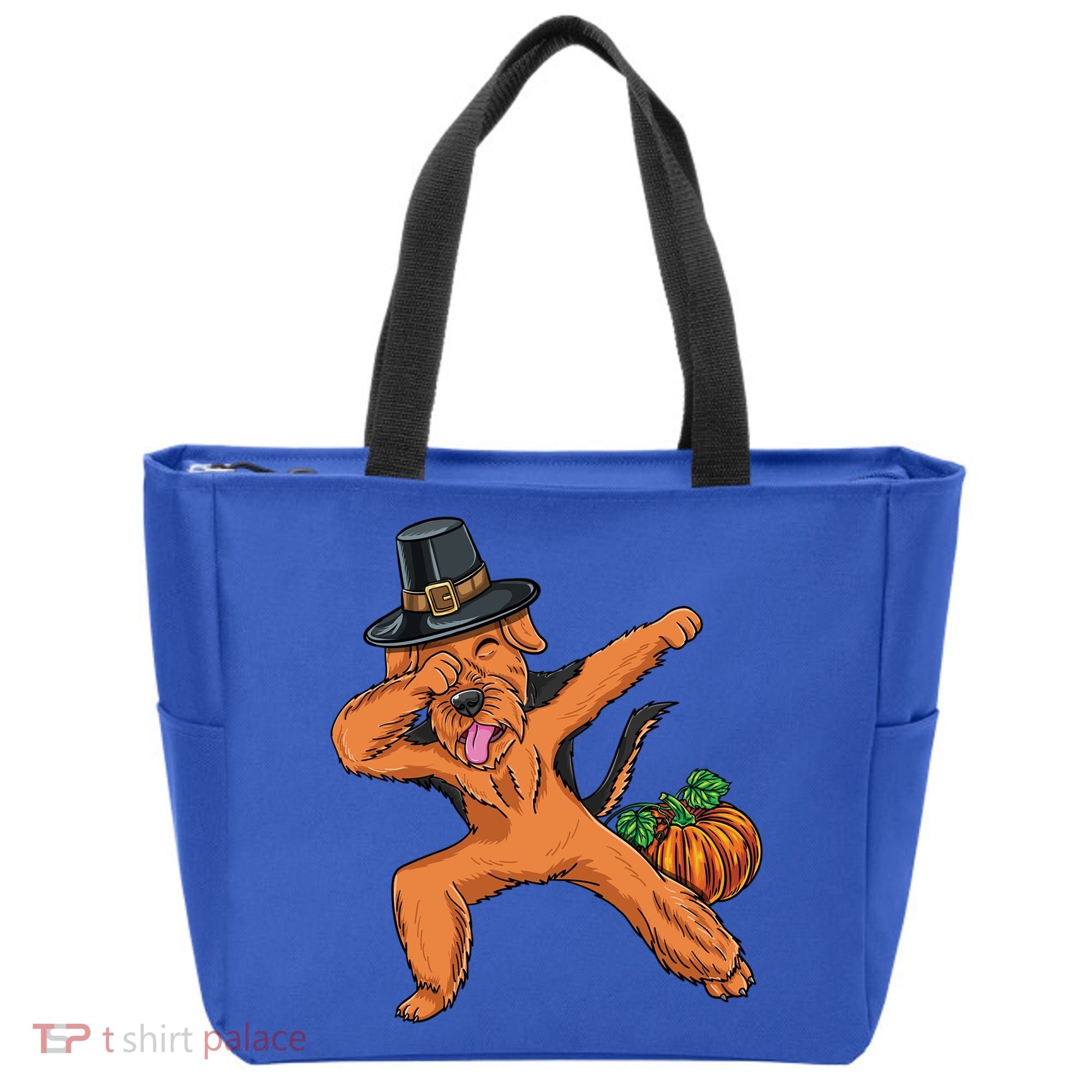 Dabbing Pilgrim Airedale Terrier Thanksgiving Meaningful Gift Tote Bag