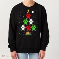 Dog Paws As Christmas Tree Matching Dog Lover Owner Family Great Gift Women's Sweatshirt thumb 0
