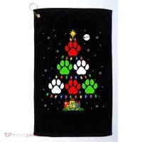 Dog Paws As Christmas Tree Matching Dog Lover Owner Family Great Gift Golf Towel thumb 0