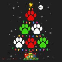 Dog Paws As Christmas Tree Matching Dog Lover Owner Family Great Gift Golf Towel thumb 3