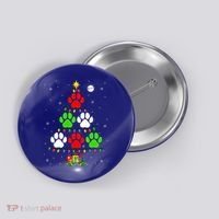 Dog Paws As Christmas Tree Matching Dog Lover Owner Family Great Gift Button thumb 0