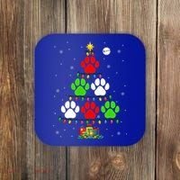 Dog Paws As Christmas Tree Matching Dog Lover Owner Family Great Gift Coaster thumb 0