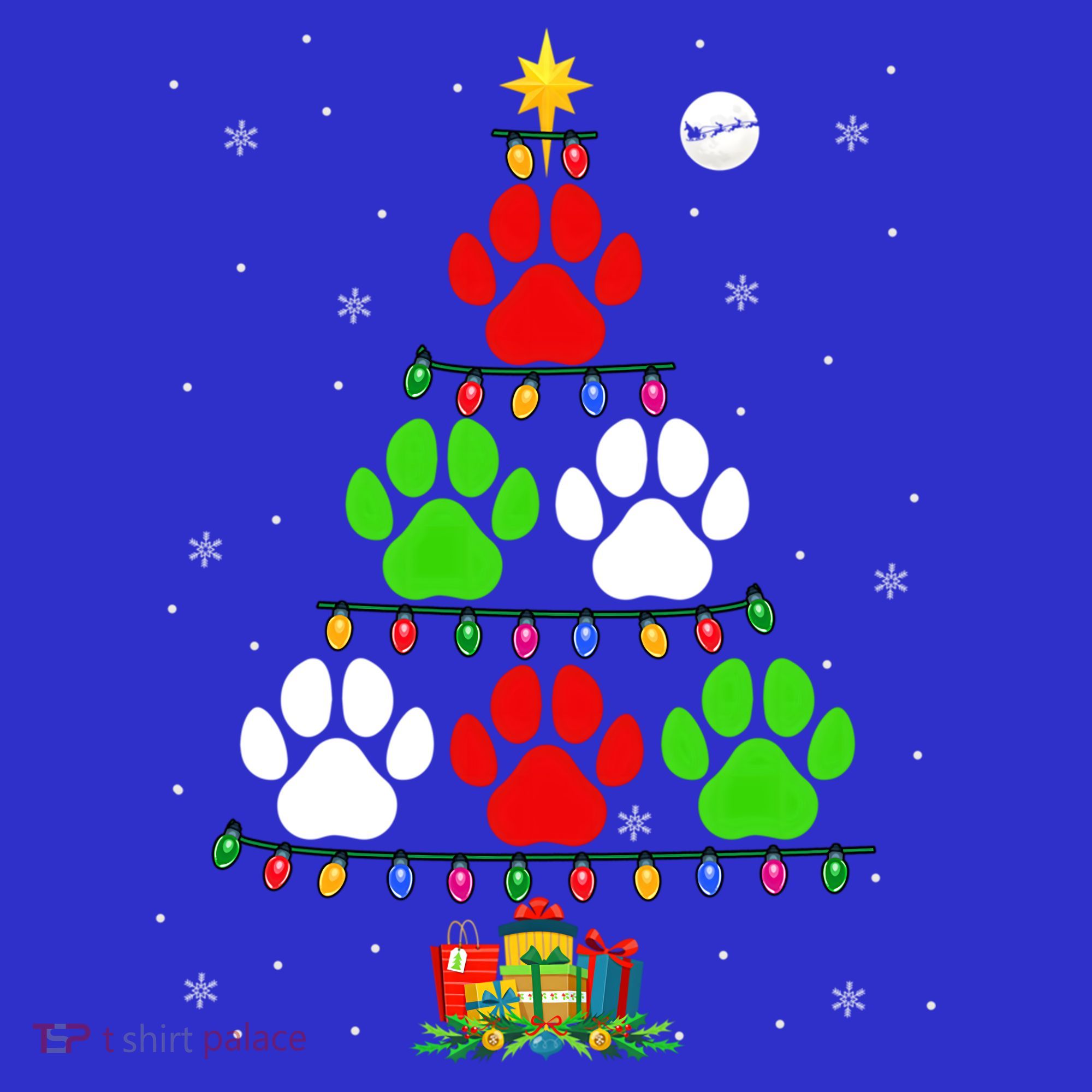 Dog Paws As Christmas Tree Matching Dog Lover Owner Family Great Gift Mousepad
