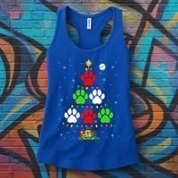 Dog Paws As Christmas Tree Matching Dog Lover Owner Family Great Gift Women's Tank Top thumb 3