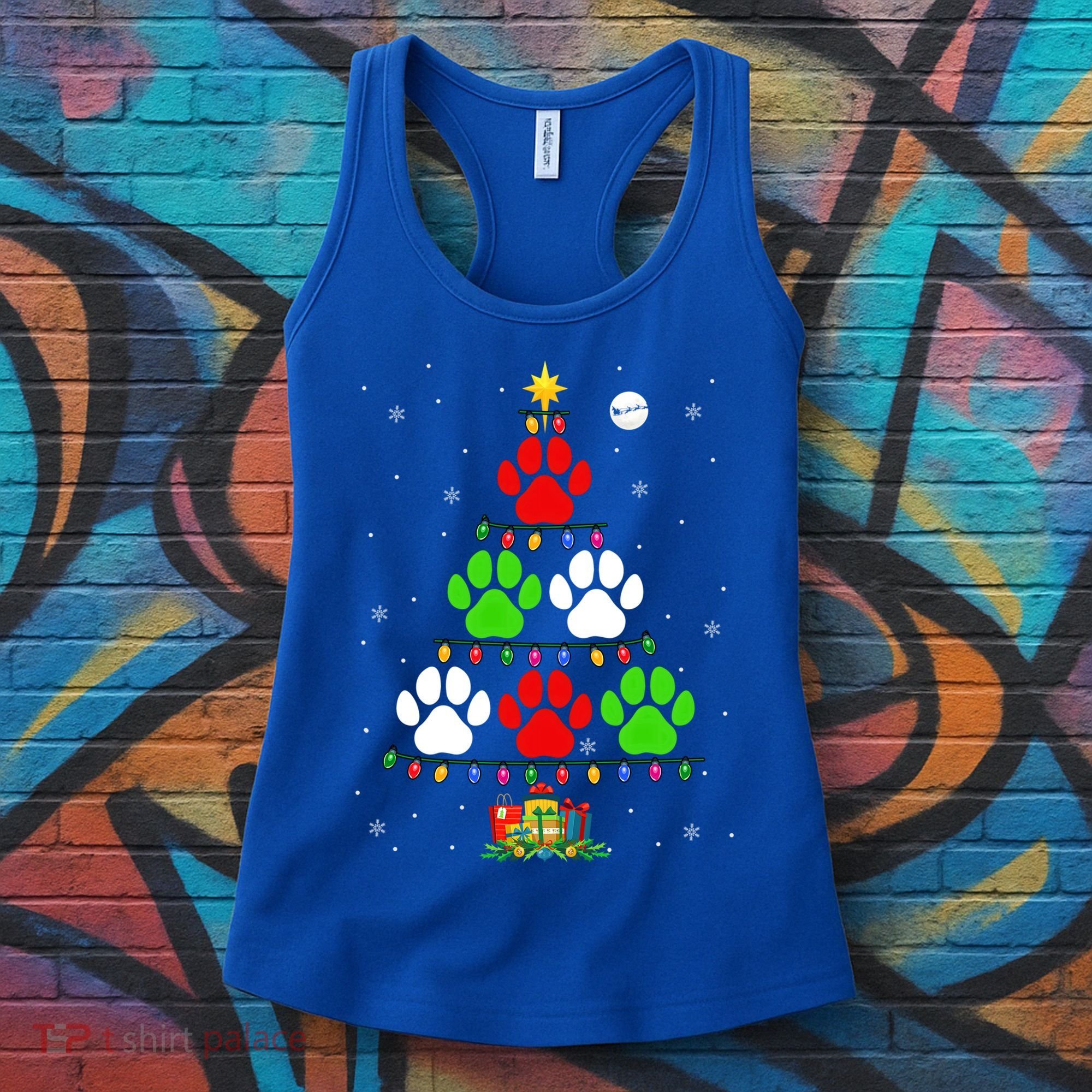 Dog Paws As Christmas Tree Matching Dog Lover Owner Family Great Gift Women's Tank Top