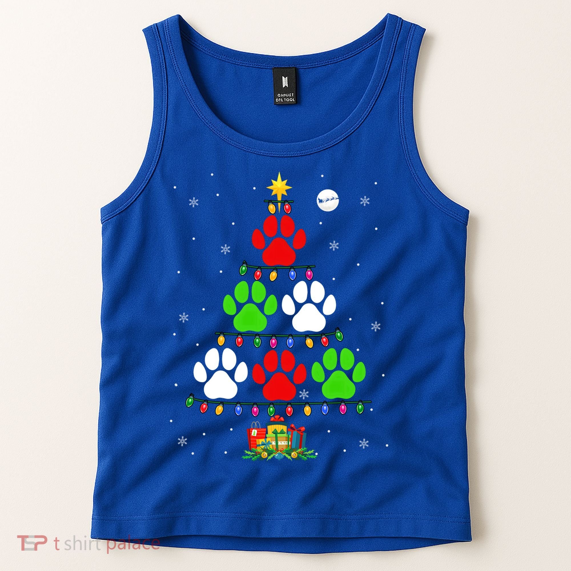 Dog Paws As Christmas Tree Matching Dog Lover Owner Family Great Gift Tank Top
